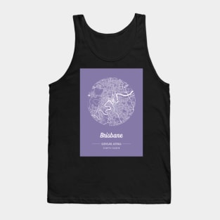 City map in purple: Brisbane, Queensland, Australia with retro vintage flair Tank Top